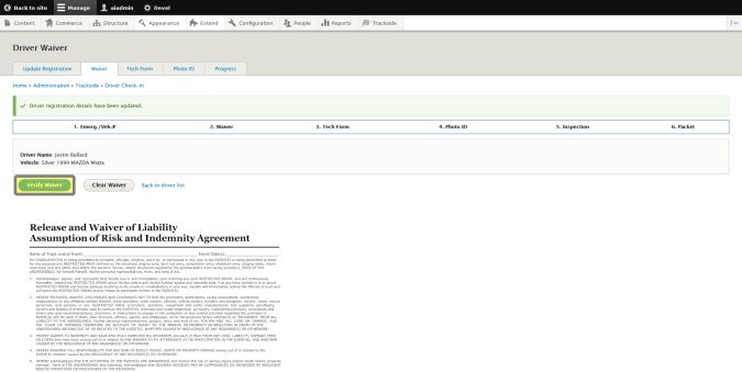 Click Save Verify Waiver